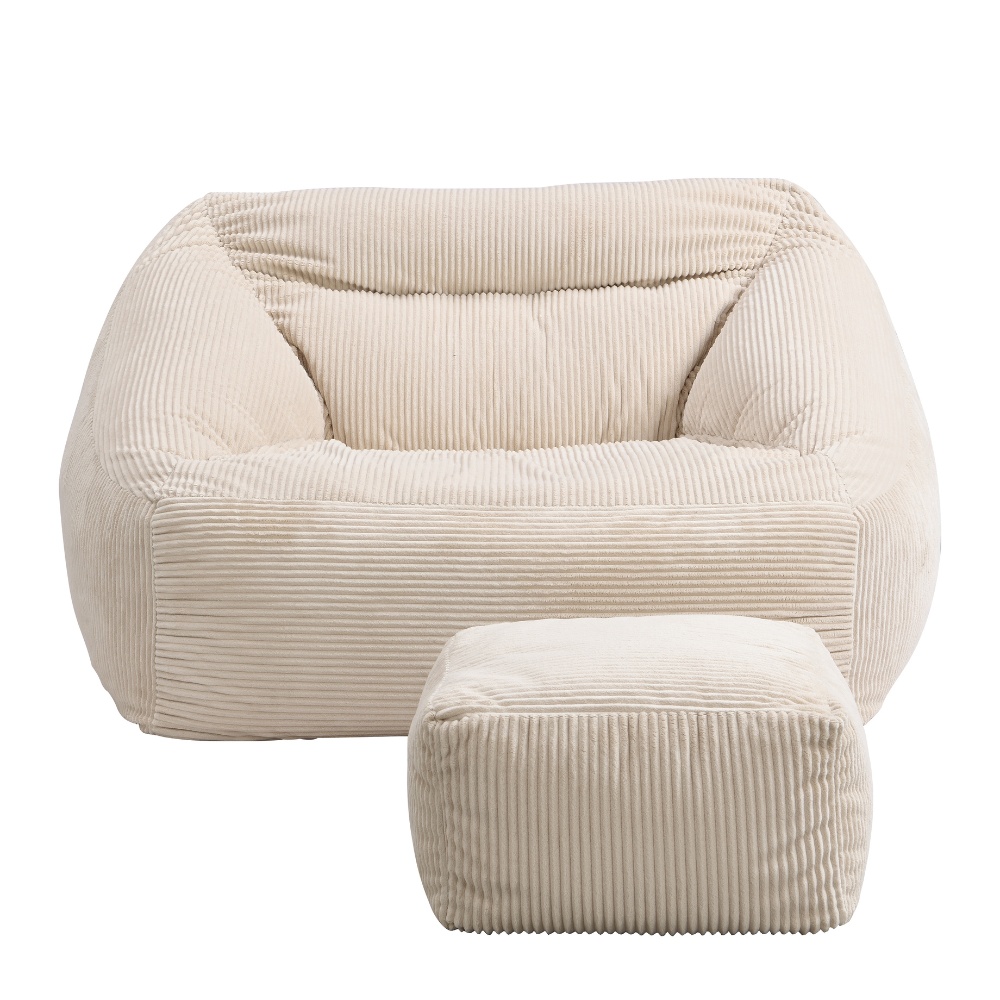 Home Deluxe Sitzsack mit Hocker COZY – Beige