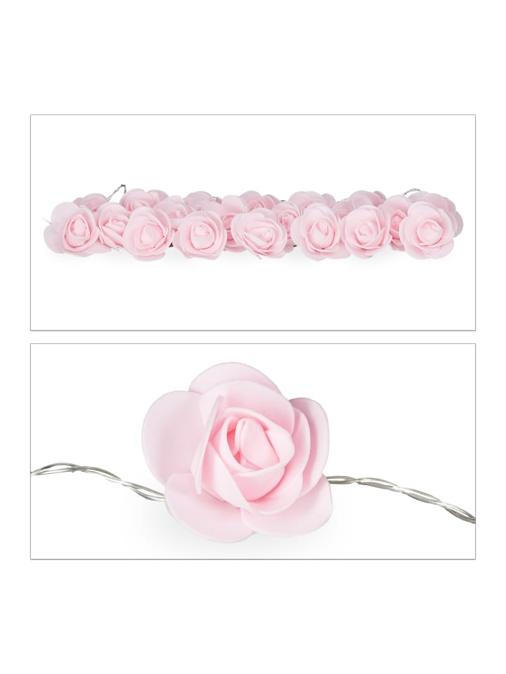 relaxdays Lichterkette Rosen in Rosa - (L)3,3 m günstig kaufen onesize