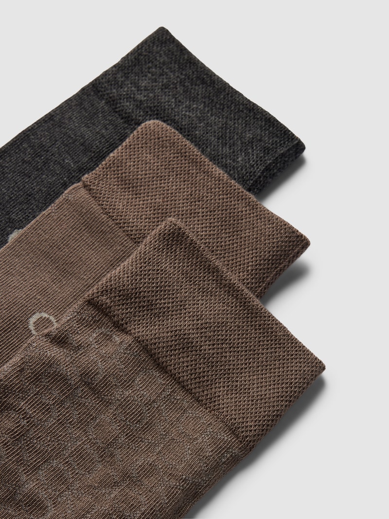 Socken mit Label-Stitching im 3er-Pack in anthrazit