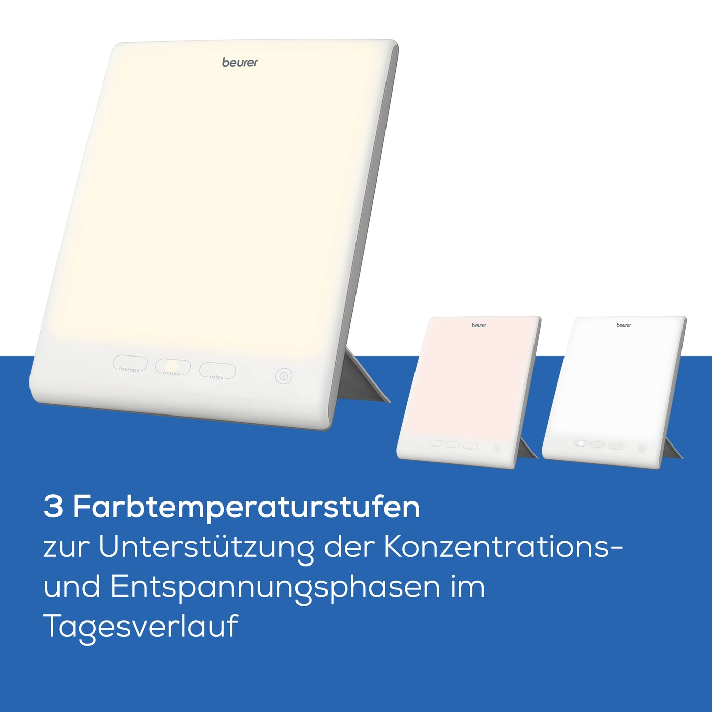 Beurer Perfect Day Tageslichtlampe TL 45-Tageslichtlampe mit Touchbedienung & 3 Tag-Nacht-Rhythmus Farbtemperaturen