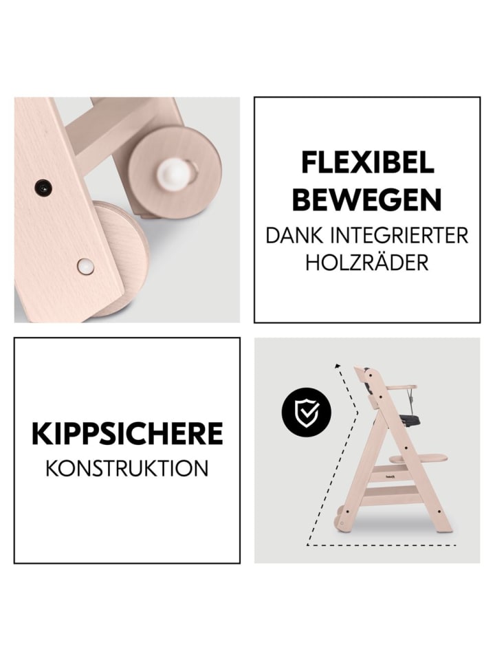 Hauck Hochstuhl Beta Plus inkl. Essbrett, Sitzkissen und in braun,grau günstig kaufen onesize