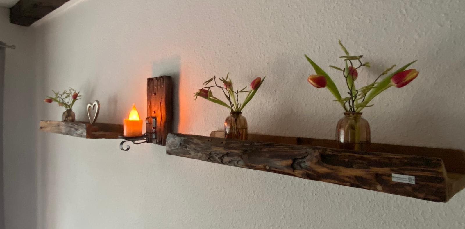 Home Feeling Deko-Wandregal Regale aus recyceltem Teakholz, drei verschiedene Längen