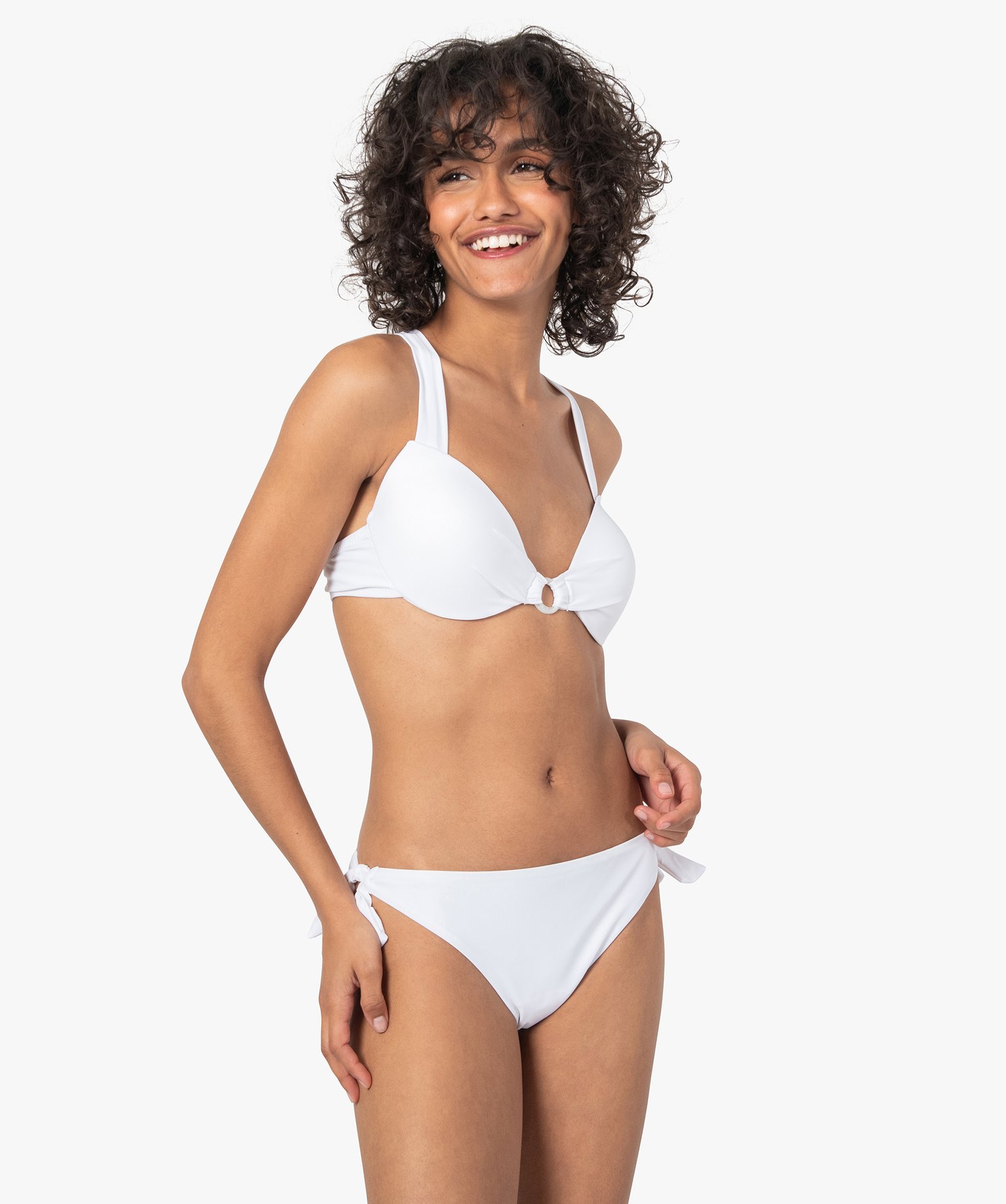 Bas de maillot de bain femme forme culotte blanc | GEMO