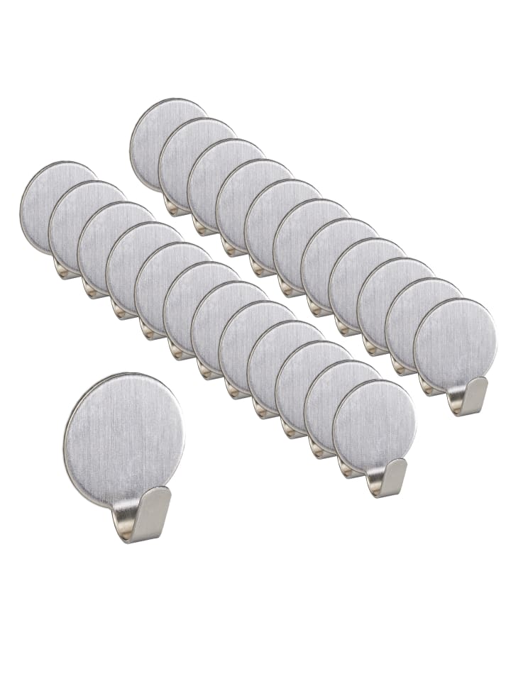 relaxdays 24er Set Klebehaken in Silber günstig kaufen onesize