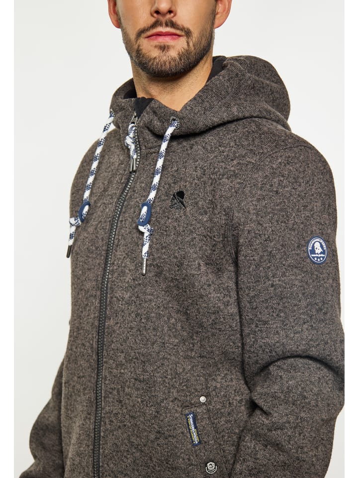 Schmuddelwedda Strickfleeceblouson in Grau Melange günstig kaufen