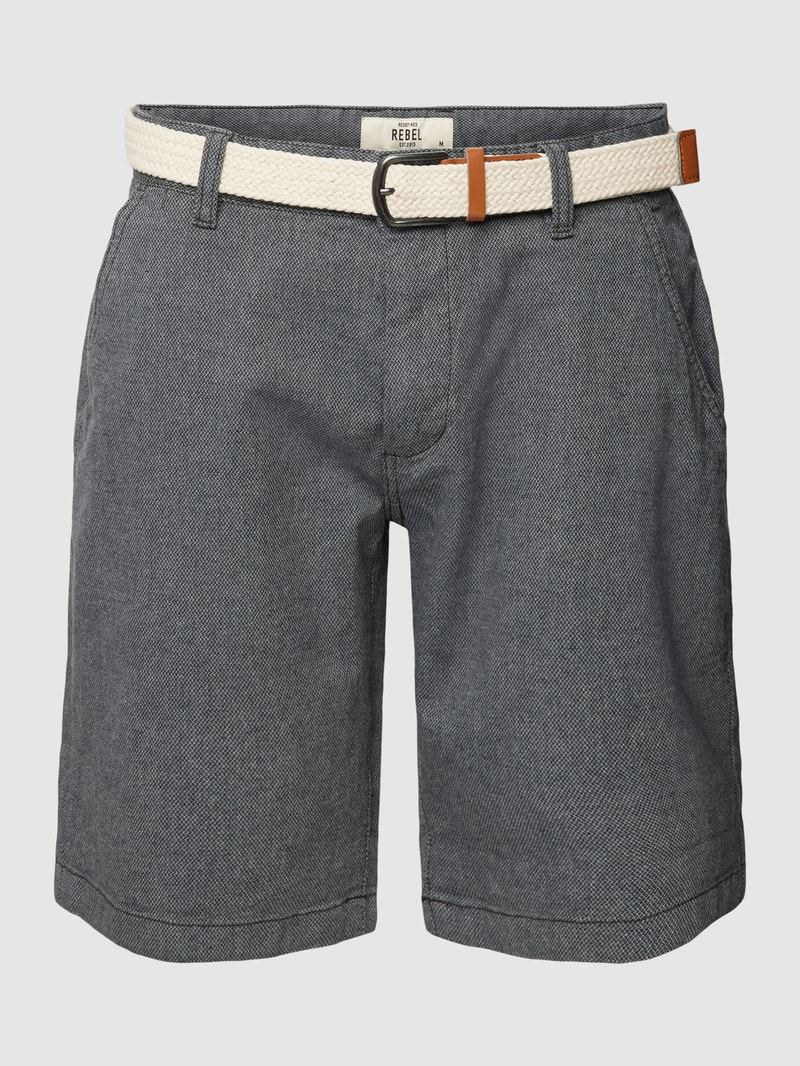 Bermudas mit Stoffgürtel Modell 'NEBRASKA' in anthrazit