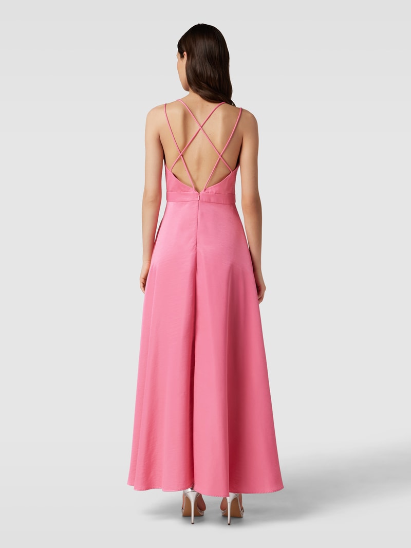 Abendkleid im Vokuhila-Stil in metallic rosa meliert