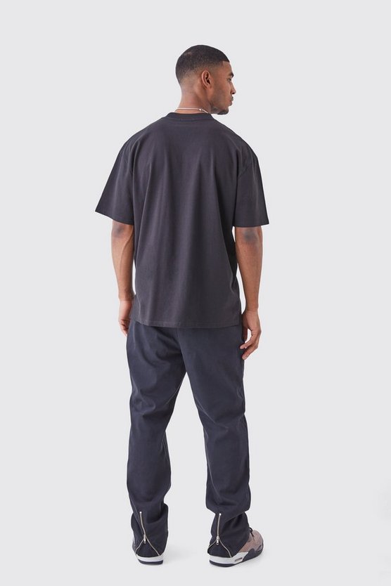 Tall Fixed Waist Straight Leg Twill Zip Gusset Trouser