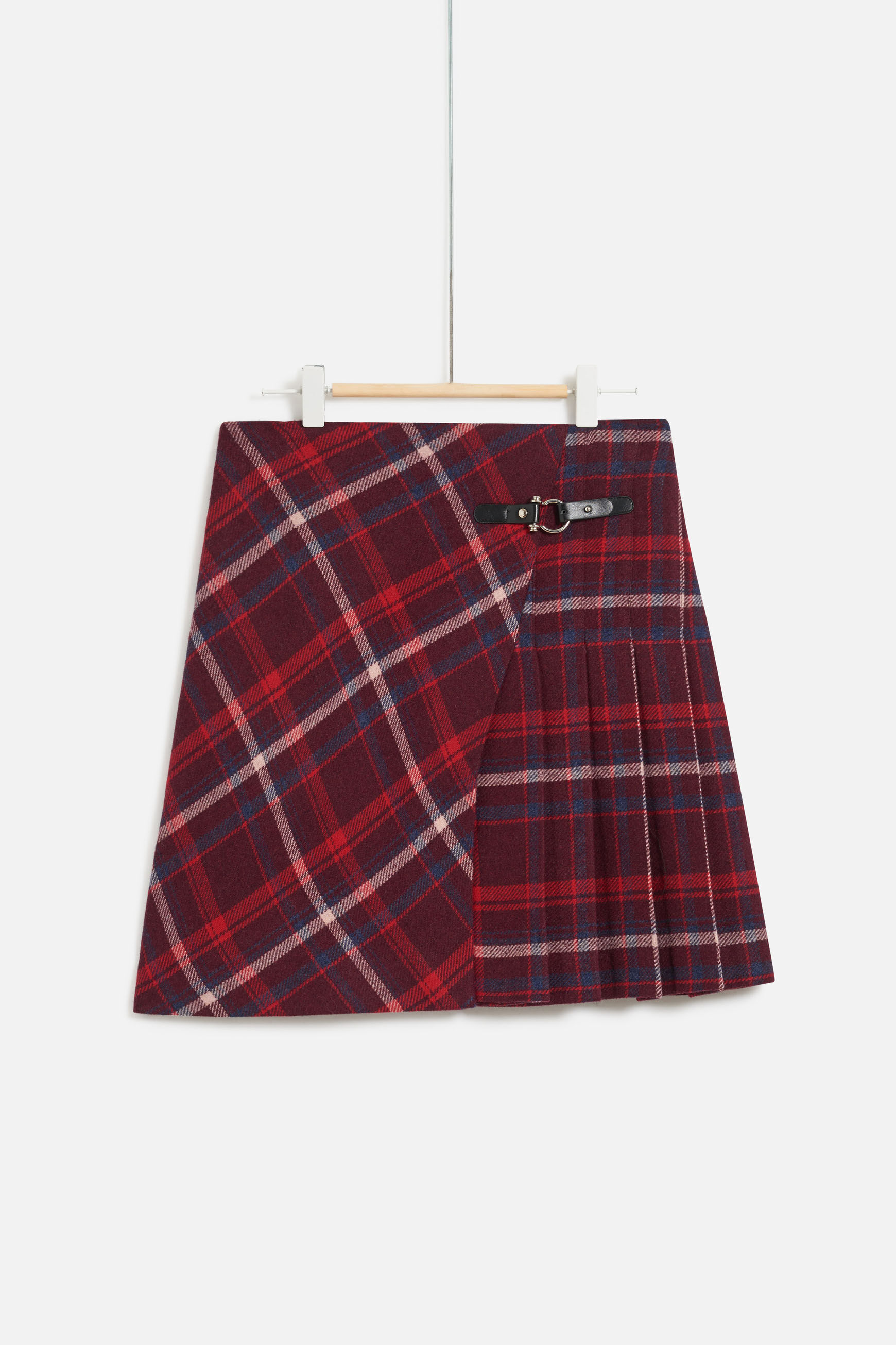 jupe margaret plaid rouge femme