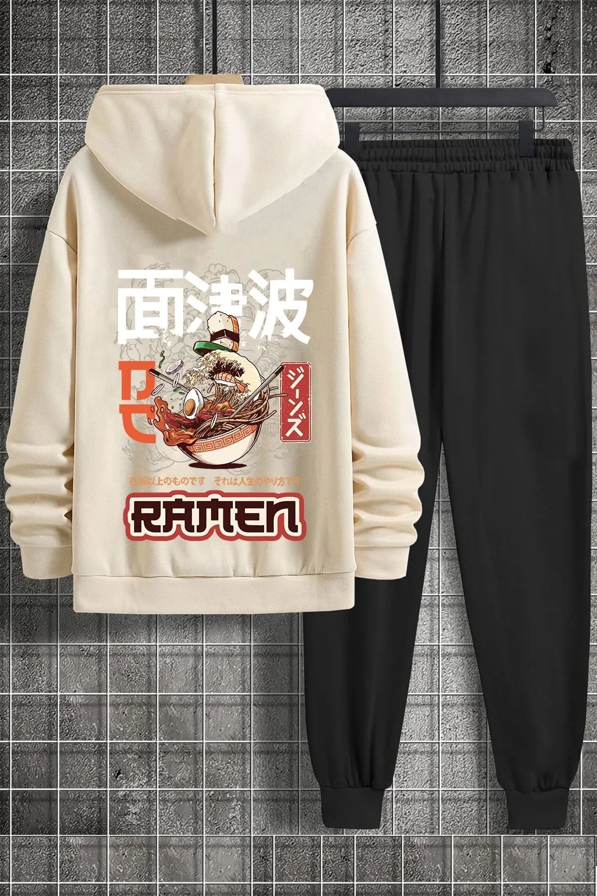 uyguntarz  Bedrucktes Unisex-Ramen-Trainingsanzug-Set