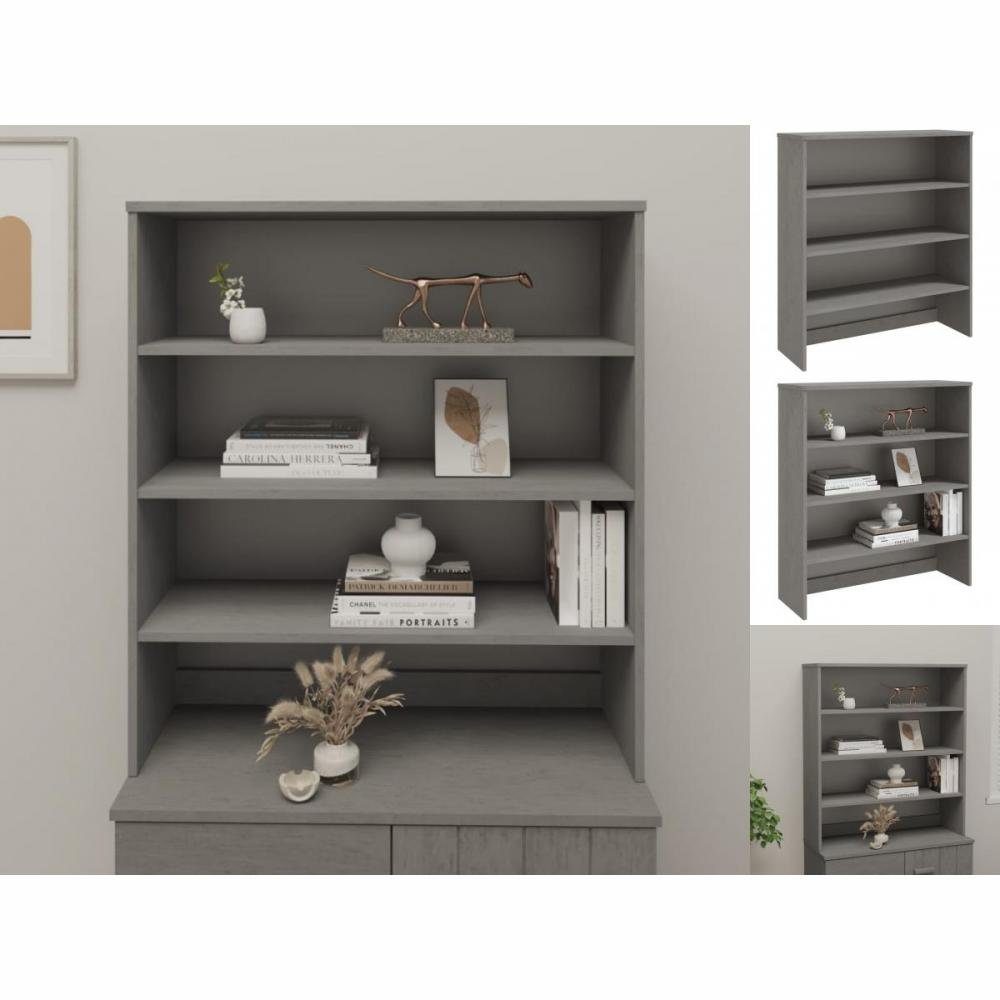 vidaXL Anrichte Highboard-Aufsatz Hellgrau 90x30x100 cm Massivholz Kiefer