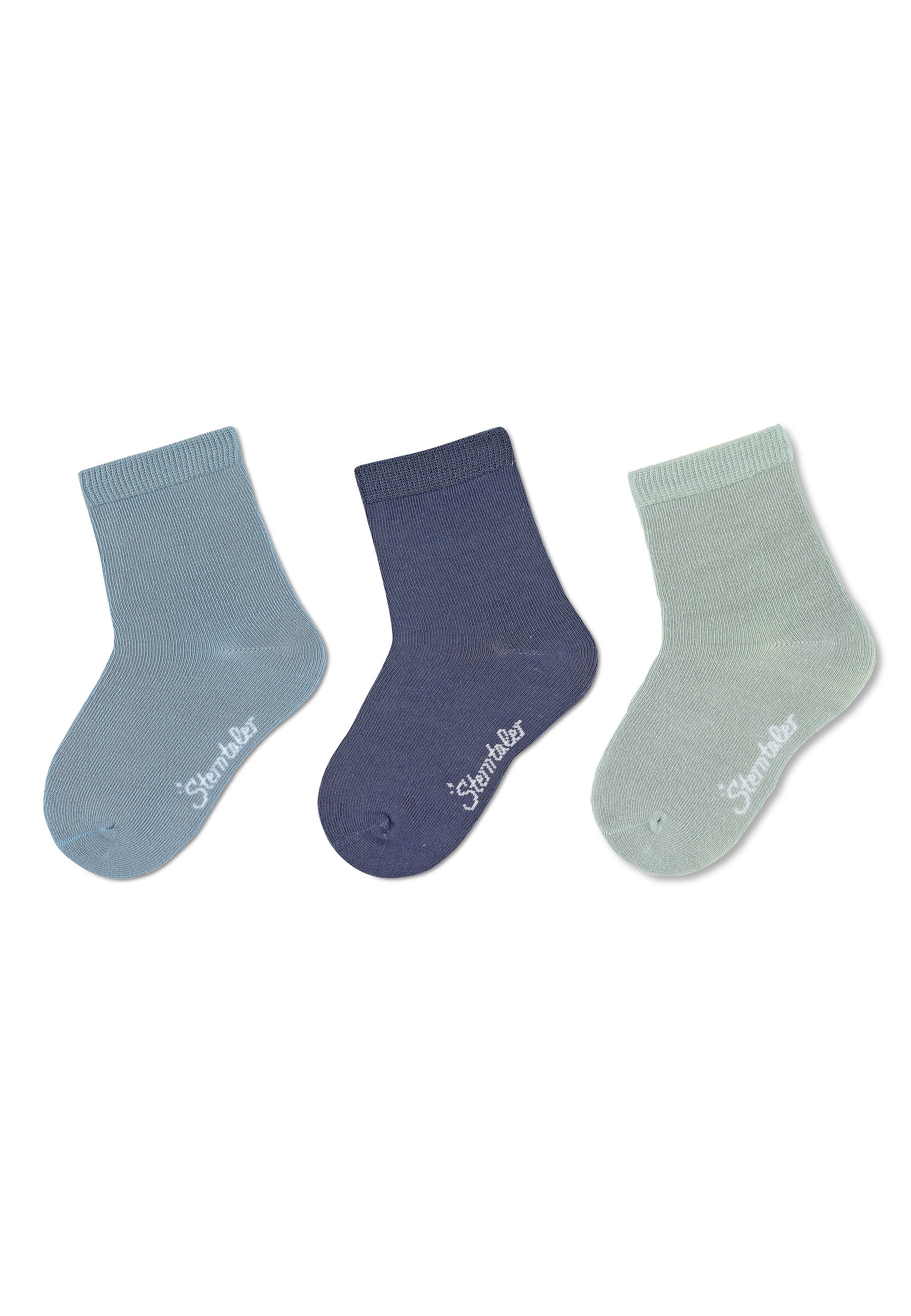 Socken 3er-Pack uni Bambus, verschiedene Farben