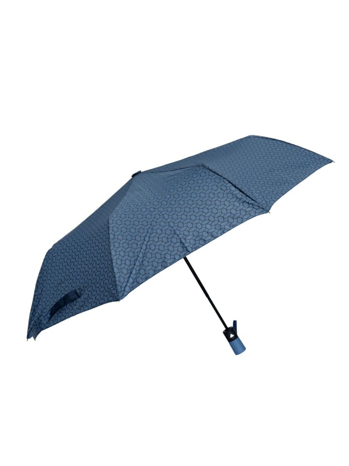 COFI 1453 Teleskop Taschenschirm mit Schutzhülle mit Muster Fiberglas-Gestell in Blau günstig kaufen 100 cm