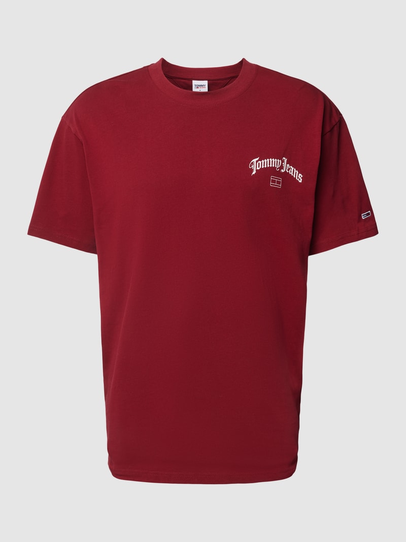 T-Shirt mit Label-Print Modell 'GRUNGE ARCH' in bordeaux rot