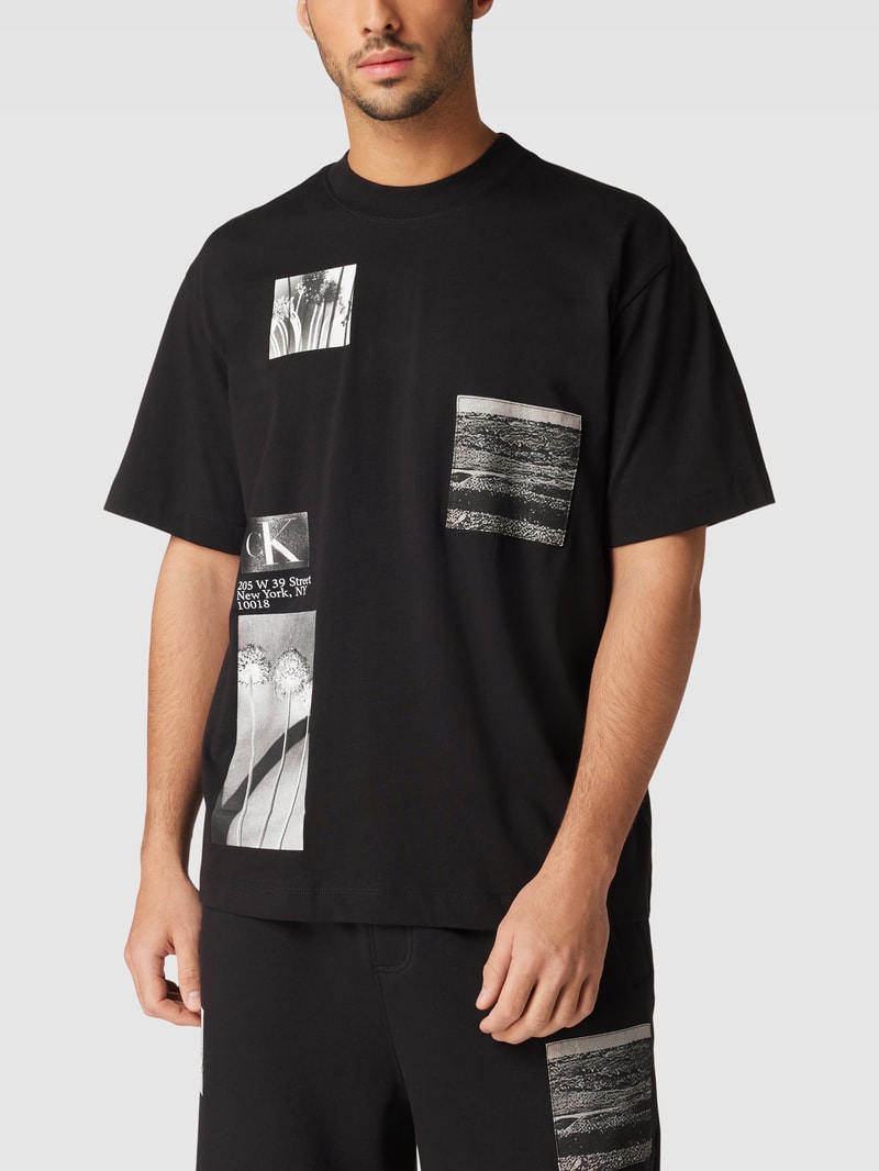 T-Shirt mit Badge Modell 'MULTI LANDSCAPE' in schwarz