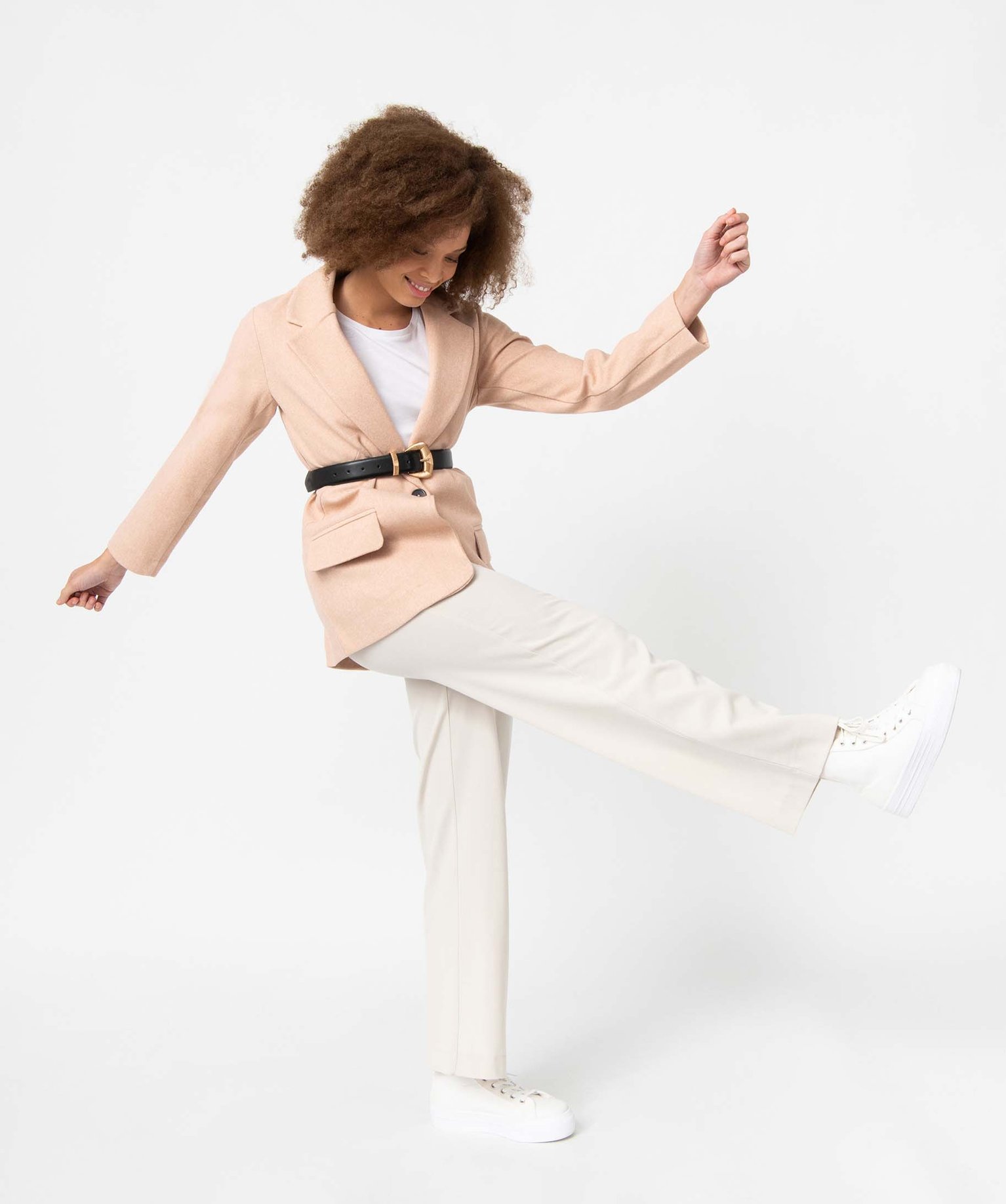 Manteau femme court fermeture un bouton rose | GEMO