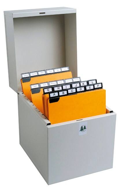 Exacompta Karteikartenbox 54718E 295 x 245 x 192 mm Grau Metall