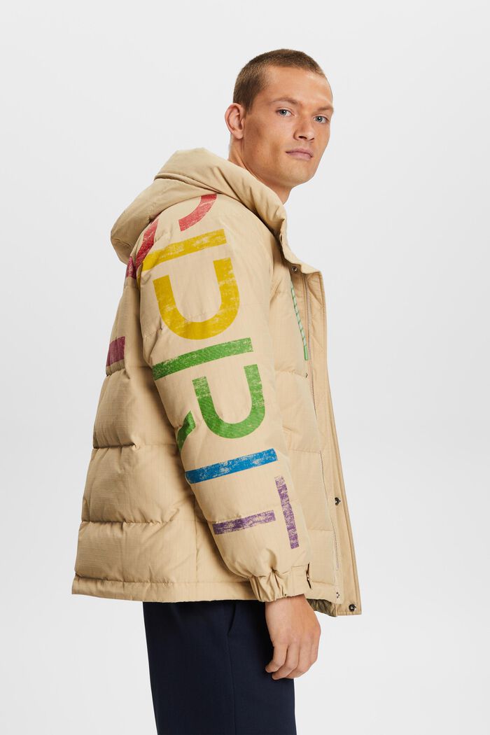 Logo-Steppjacke mit Daunen