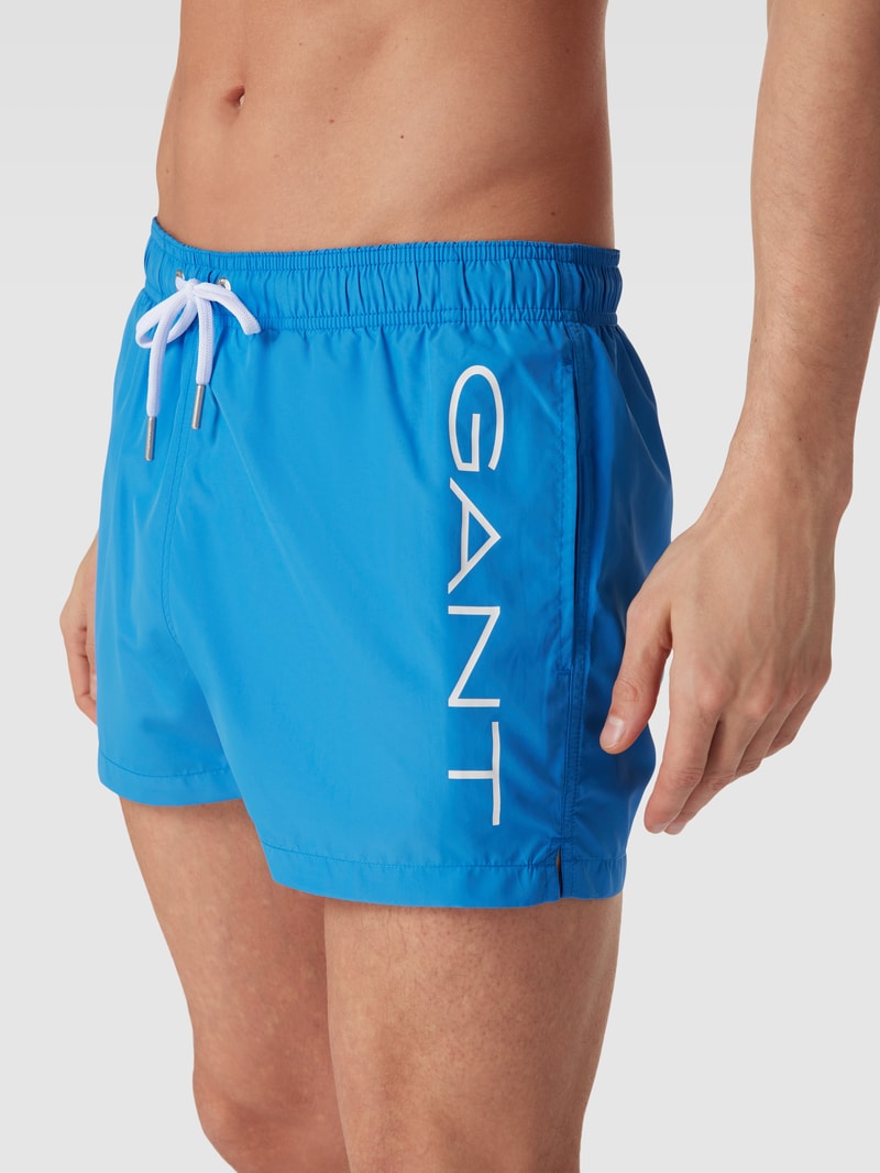 Badehose mit Logo-Print in blau