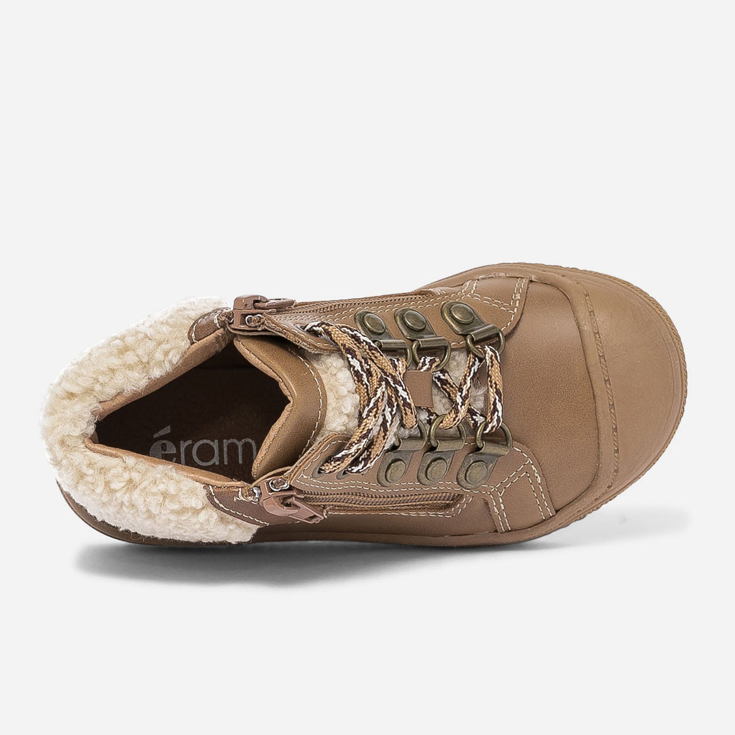 Boots camel à lacet