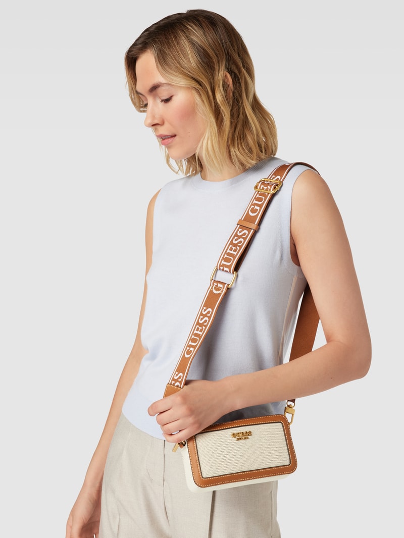 Crossbody Bag mit Label-Details Modell 'JOVIE' in cognac