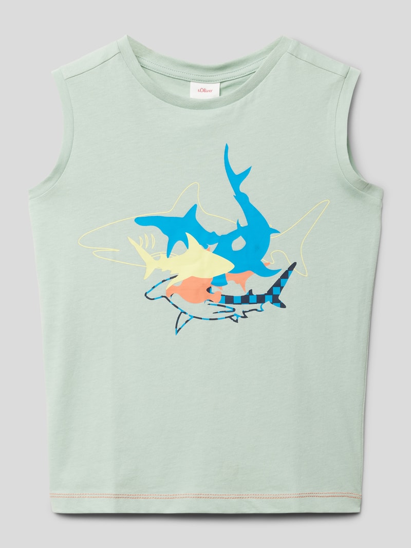 Tanktop mit Motiv-Print in lindgrün