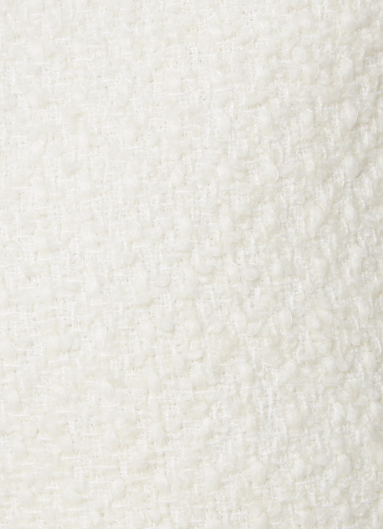 Shorts Claudie Pierlot Elga de tweed, cintura alta e corte reto, com bolsos aplicados.