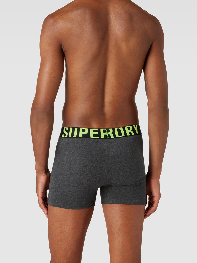 Boxershorts mit elastischem Logo-Bund 2er-Pack in dunkelgrau meliert