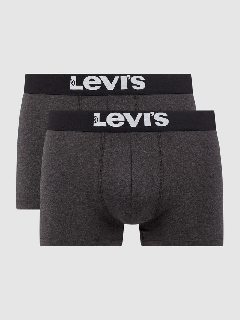 Trunks mit Logo-Bund im 2er-Pack in anthrazit meliert