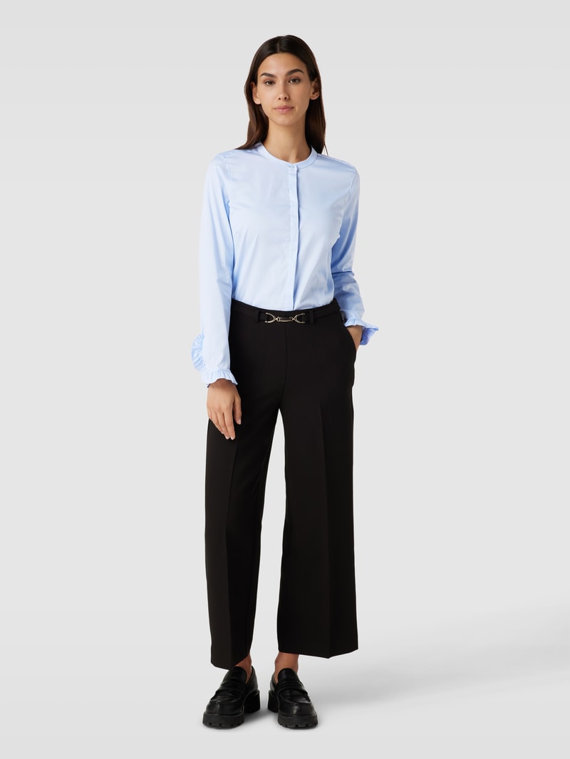 Bluse mit Maokragen Modell 'Mattie' in hellblau