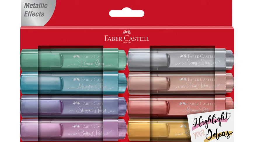 FABER-CASTELL Textmarker 46 Metallic 8er Etui