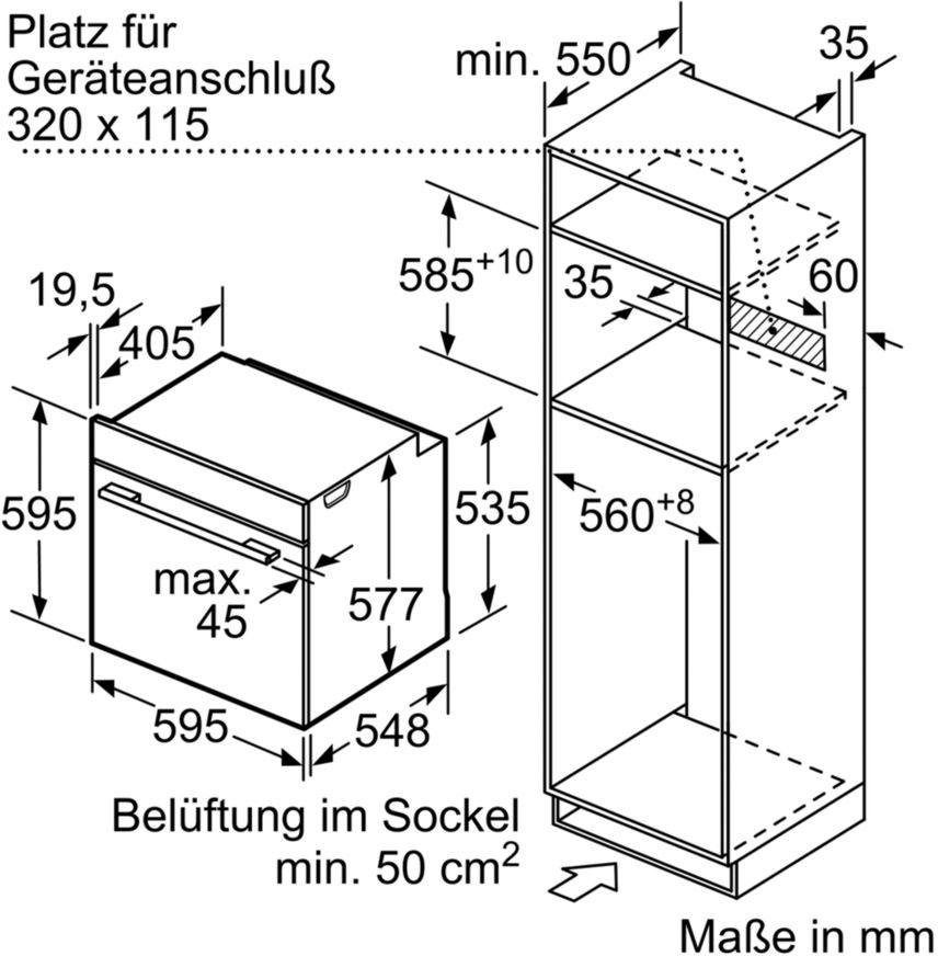 SIEMENS Pyrolyse Backofen iQ700 HM676G0S6, mit 1-fach-Teleskopauszug, Aqua-Reinigungsfunktion, mit 4D-Heißluft