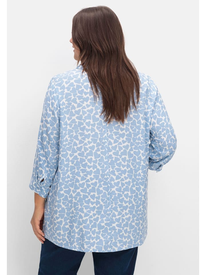 sheego Bluse in blau gemustert günstig kaufen