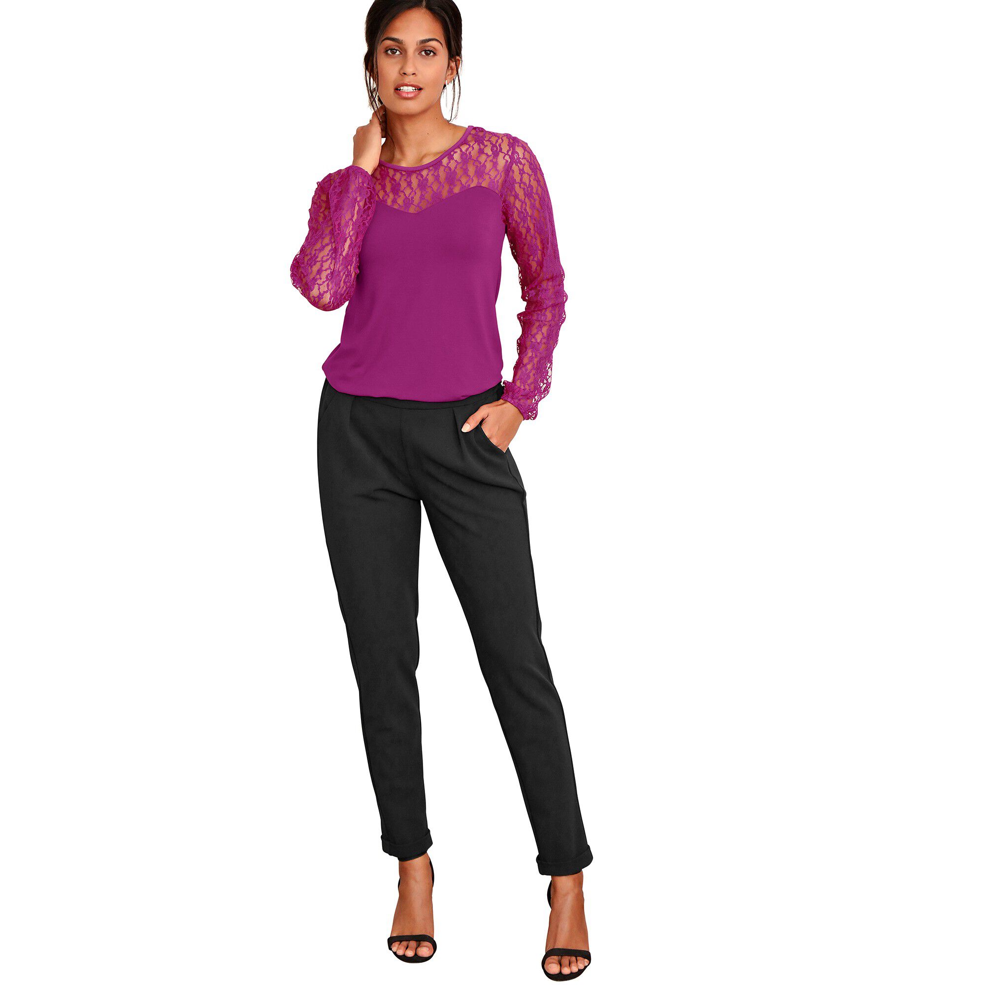 Pantalon 7/8ème chino maille crêpe