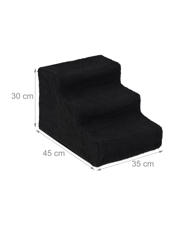 relaxdays Hundetreppe in Schwarz - (B)35x (H)30 x (T)45 cm günstig kaufen onesize