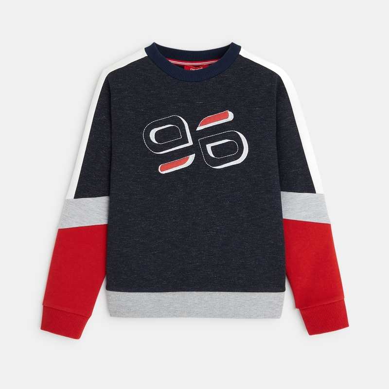 Sweat-shirt tricolore 96 bleu garçon