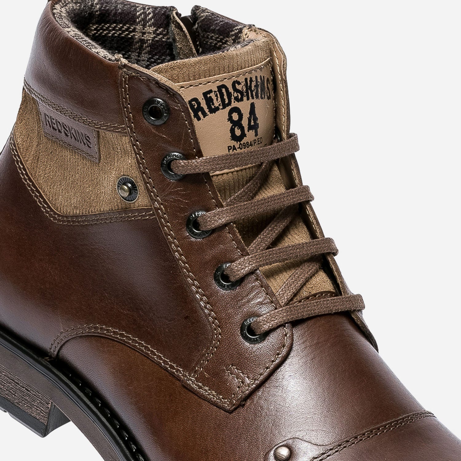 Boots à lacet REDSKINS marron en cuir