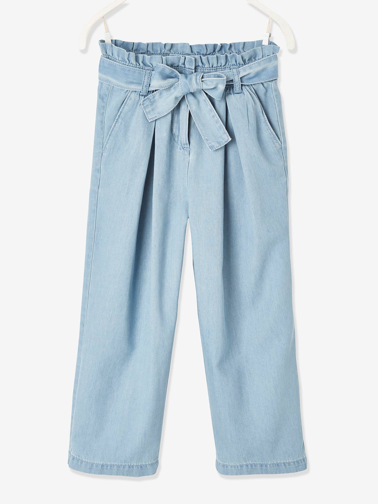 Vertbaudet Mädchen Paperbag-Jeans, 3/4-Bein - double stone