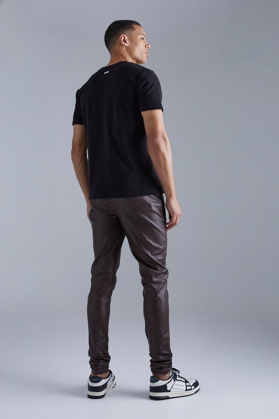 Tall beschichtete Twill Skinny Hose