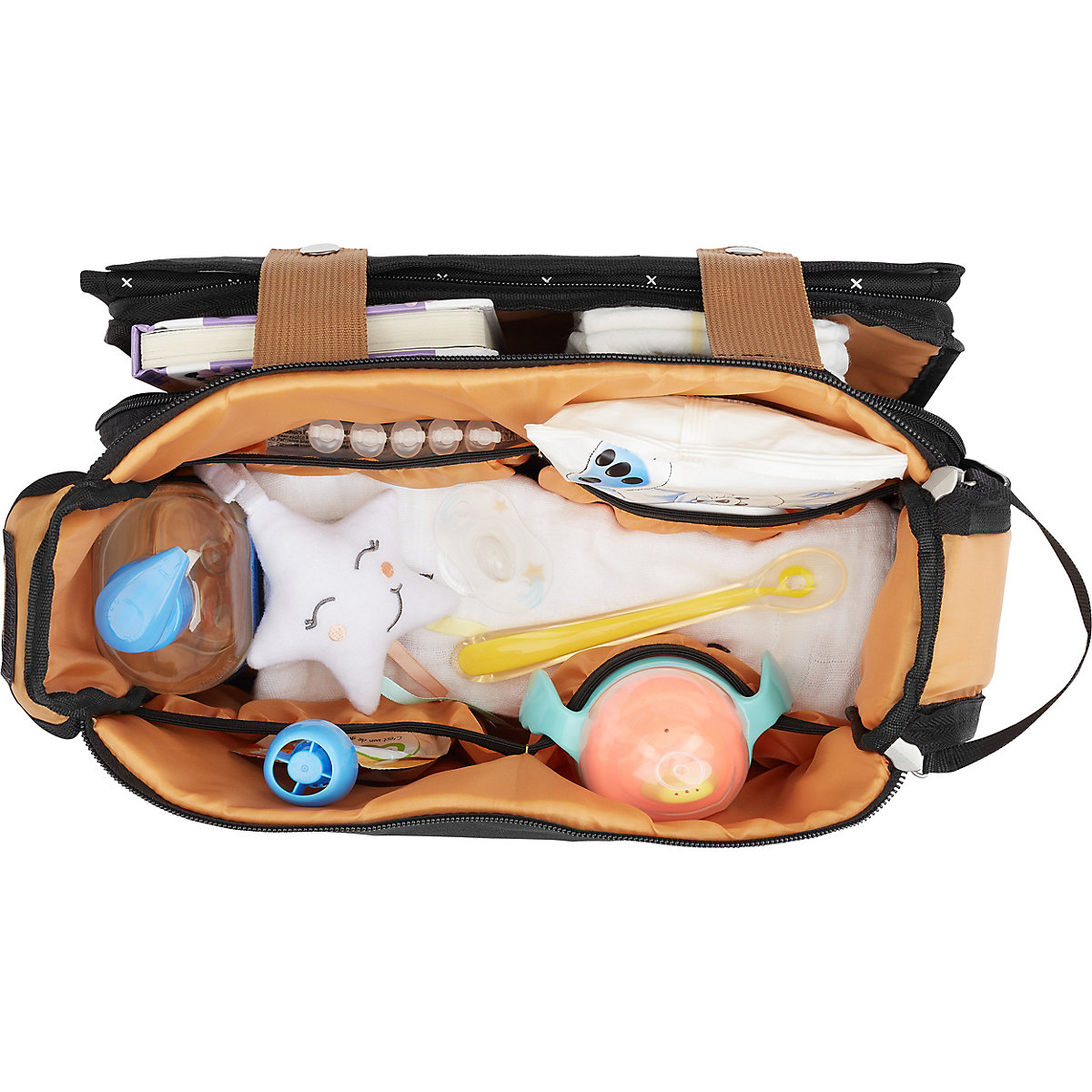 Kinderwagen Organizer Easy Travel, schwarz/karamel