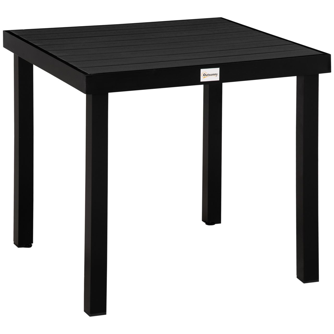 Outsunny Gartentisch für 4 Personen Esstisch Aluminiumtisch Gartenmöbel Loungemöbel pflegeleicht Kunststoff Schwarz 140 x 90 x 74 cm