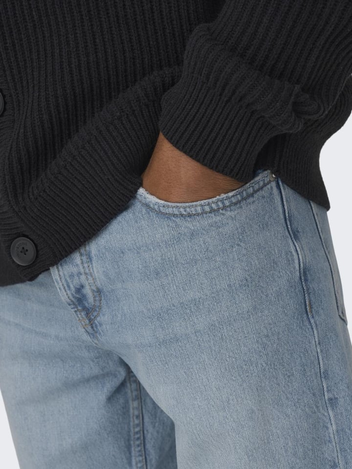 Only&Sons Jeans Regular Fit Denim Pants Straight mid Waist in Hellblau günstig kaufen
