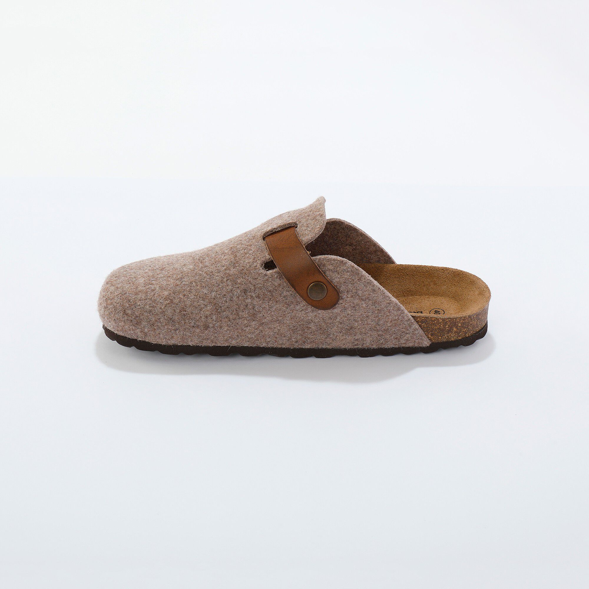 Mules sabot feutrine à boucle