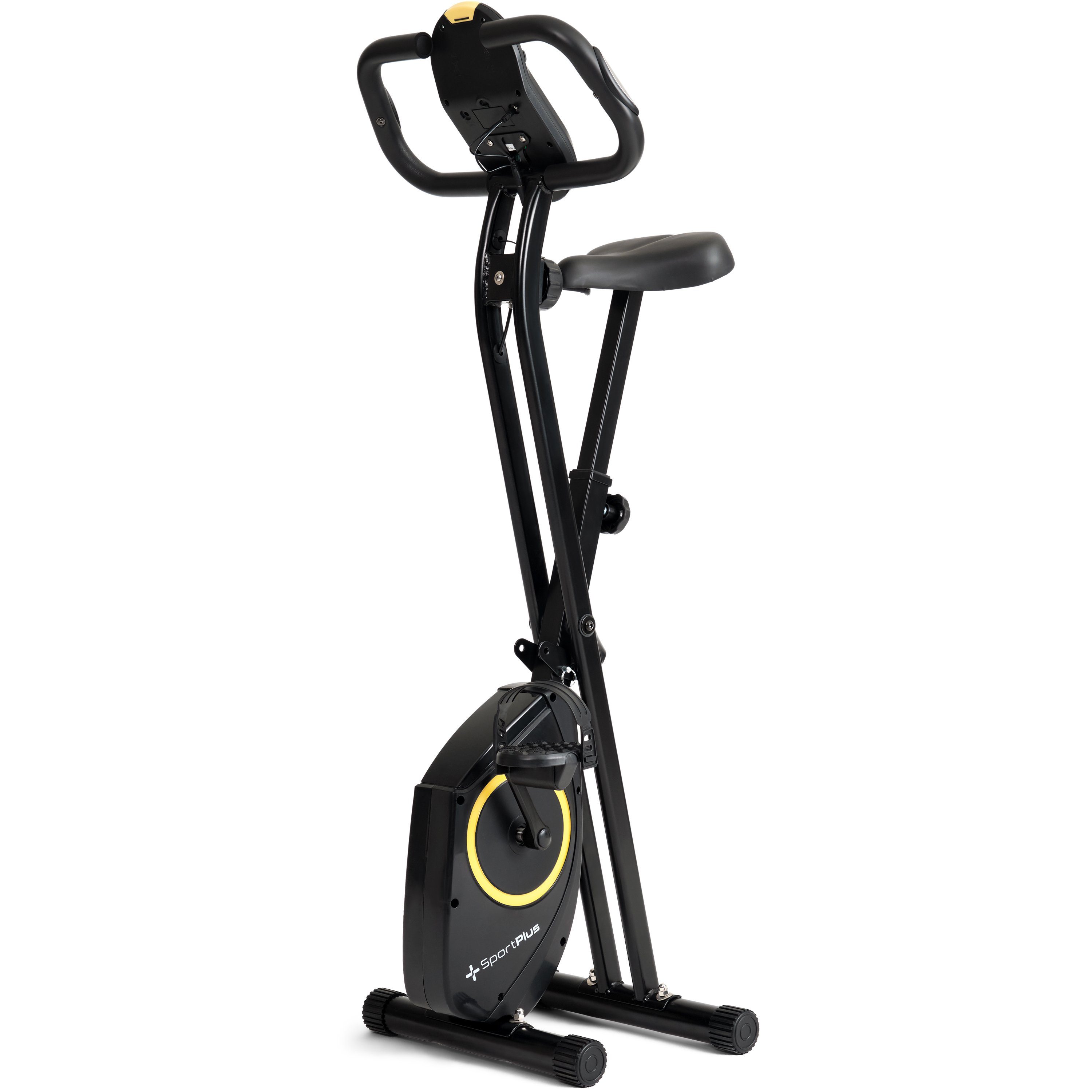 SportPlus Heimtrainer SP-HT-1200-B-iE, Heimtrainer, klappbar für zuhause, X-Bike mit 8 Stufen