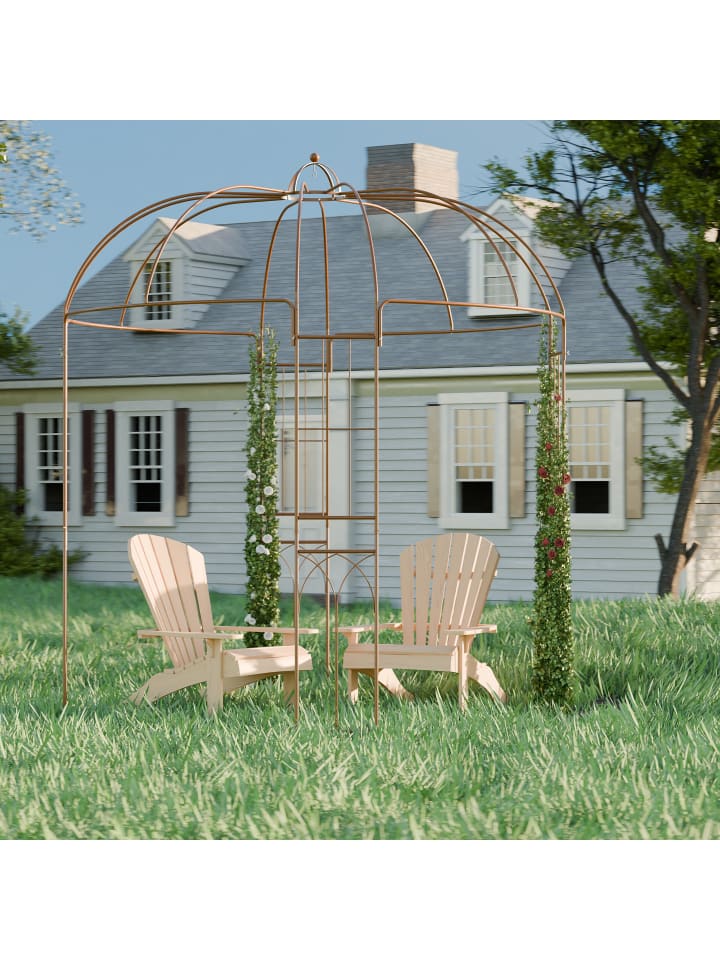 relaxdays Rosenpavillon in Braun - (B)211 x (H)269 x (T)211 cm günstig kaufen onesize