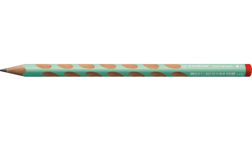 STABILO® Ergonomischer Dreikant-Bleistift für Rechtshänder - STABILO EASYgraph in pastellgrün - Einzelstift - Härtegrad HB