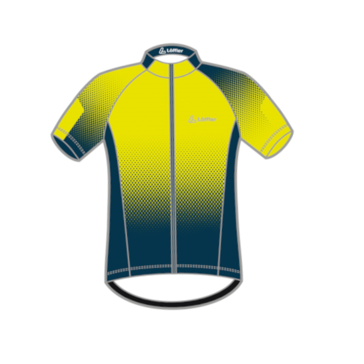 Löffler Dusty Mid gelbes Herren-Radtrikot mit kurzen Ärmeln