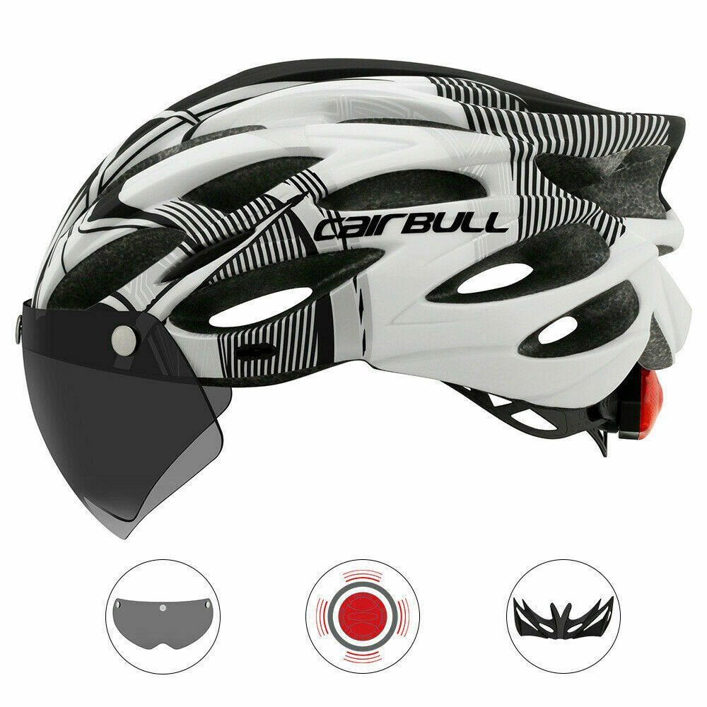 meeteu Fahrradhelm Fahrradhelm mit Schutzbrille Visier (Schutzhelm, Radhelm), mit Schutzbrille Visier,54-61 cm