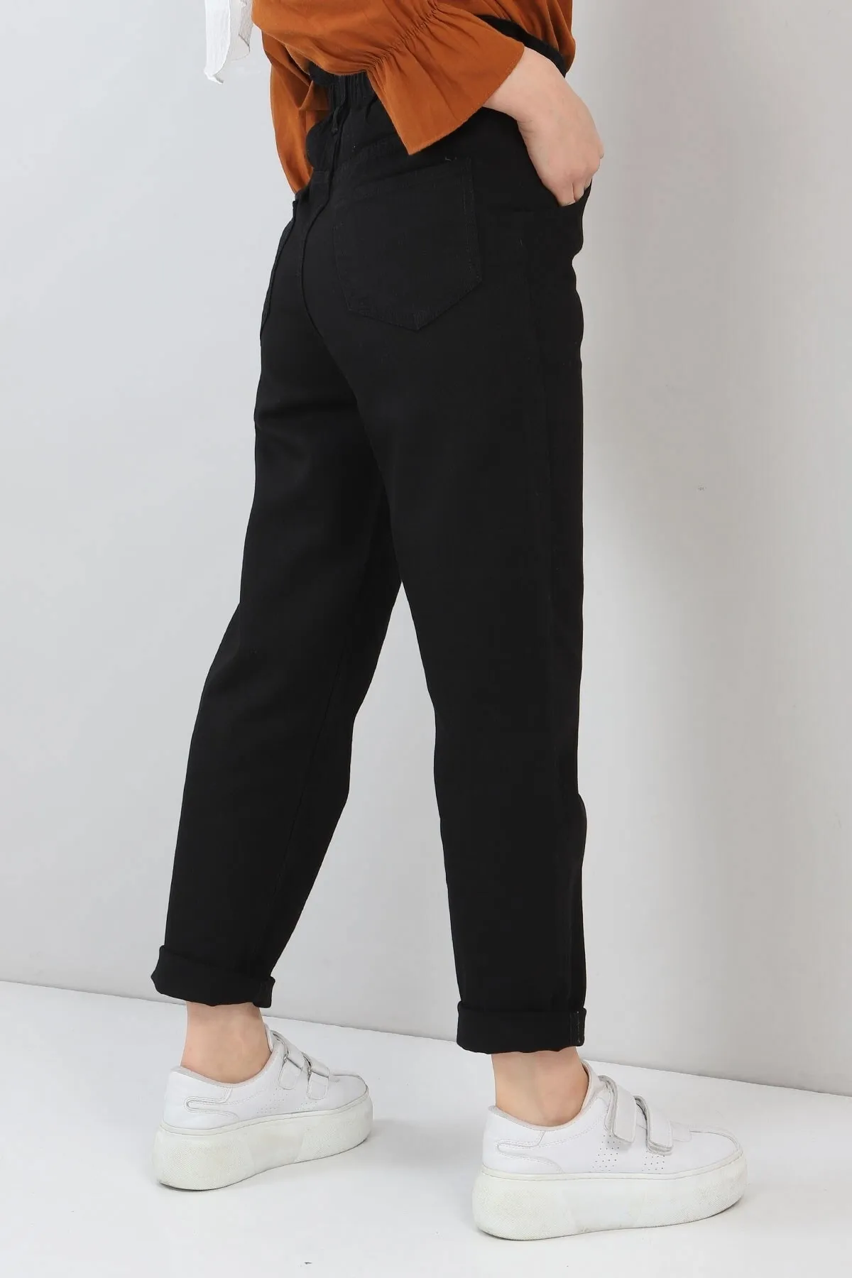 Modamihram  Jeanshose mit elastischem Bund, Schwarz 5021