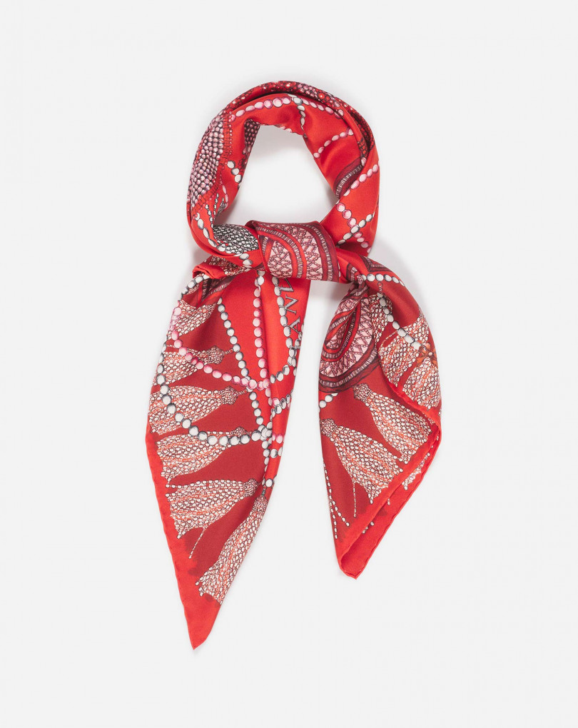 CARRE LACETS CURB EN SOIE